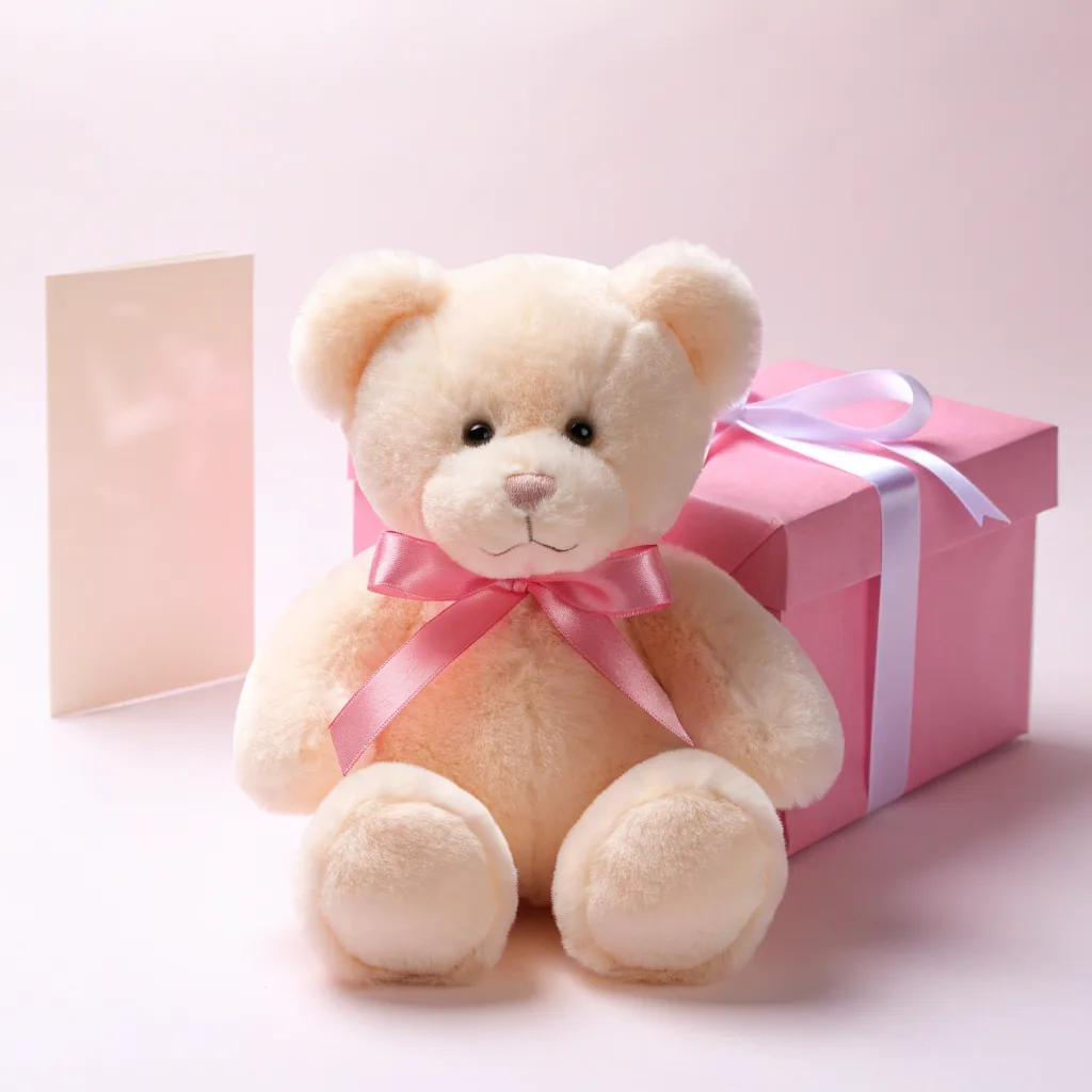 Paket kado boneka beruang dengan kotak dan pita